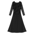 thumbnail image 4 of Alvivi Women's Ballroom Dance Dress Long Sleeve Lace Patchwork Modern Waltz Tango Dancing Clothes Black XL, 4 of 7