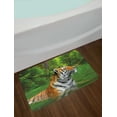 thumbnail image 2 of Tiger Bath Mat, Black Striped Large Cat from Siberia Swimming in the Lake in the Forest, Non-Slip Plush Mat Bathroom Kitchen Laundry Room Decor, 29.5 X 17.5 Inches, Fern Green Pale Brown, Ambesonne, 2 of 2
