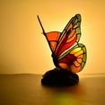 thumbnail image 3 of LAMIRO Tiffany-Style Traditional Butterfly Table Lamps Decorative Nightstand Light 9'' H Multi-Color Decorative Lamp, 3 of 7