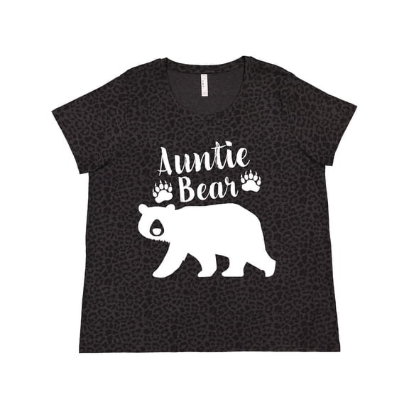 Inktastic Auntie Bear in White Women's Plus Size T-Shirt
