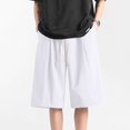thumbnail image 2 of Ymyiu Mens Summer Shorts Shorts Men Mens Shorts Casual with Elastic Waistband Side and Back Pockets Stretch Size XL(White, XL), 2 of 9