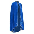 thumbnail image 2 of Women's Vintage Medieval Cloak Stand Collar Velvet Gold Trim Renaissance Cape for Adult, 2 of 5