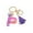 P, variante sur Hearth & Gear Porte-Clés Lettre Scintillante en Résine, Couture de Couleur Couture Fluide Soverell, Goutte de Colle Violette Caractère Anglais Porte-Clés Vitrail Fenêtre de Chat Corde de Perles Transparente Ensemble d'Ornements Noël