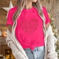 thumbnail image 4 of Diufon Hauts de la Saint-Valentin pour Femmes Tunique à Manches Courtes Col Rond Chemise Décontractée Tendance Imprimée Graphique Mignonne, 4 of 6