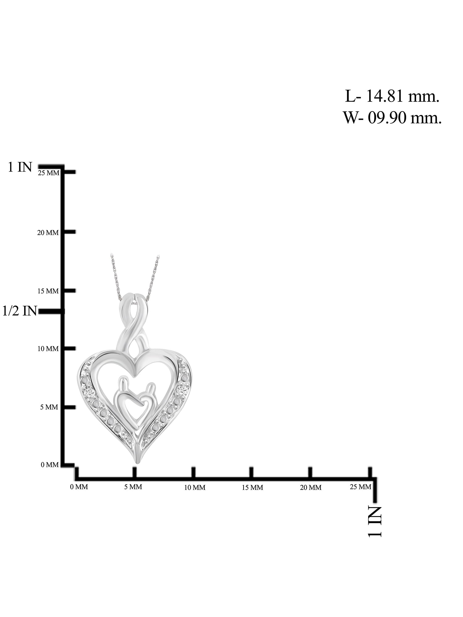 JewelersClub White Diamond Accent Sterling Silver Mother and Child Heart Pendant