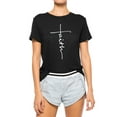 thumbnail image 1 of T-Shirt Col Rond Imprimé Croix Foi pour Femmes, 1 of 10