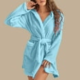 ameIAEA Women Hooded Fleece Robe Short Plush Warm Bathrobe Lightweight