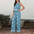 thumbnail image 4 of Enjoytime Vacation Outfits for Women Printed Travel Casual 2 Piece Sets Crew Neck Sleeveless Tops Wide Leg Pants Matching Set, 4 of 6