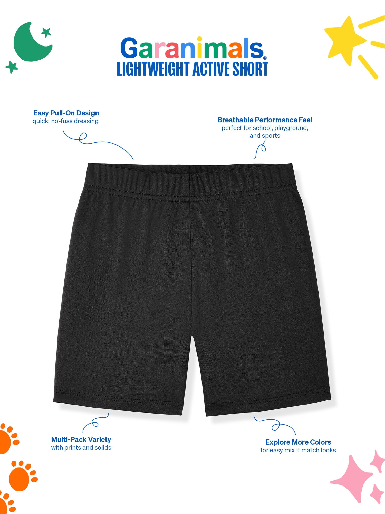 Garanimals Newborn, Baby & Toddler Boy Lightweight Active Shorts, Mesh & Solid, 4-Pack, Sizes 0-6T