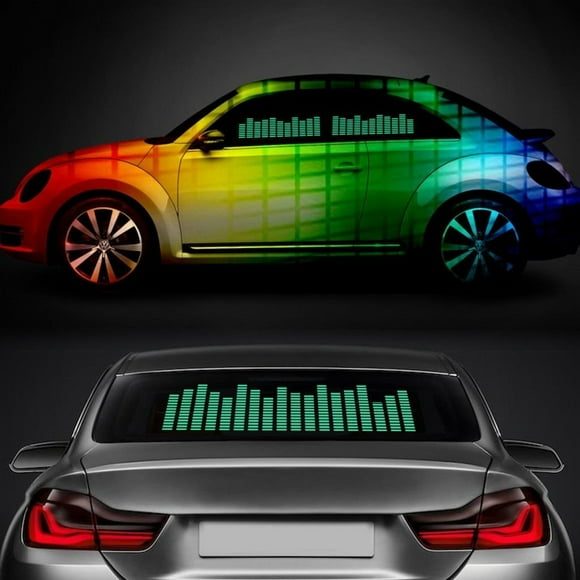 DIYAH Auto Sound Music Beat Activated Car Stickers Equalizer Glow LED Light Audio Voice Rhythm Lamp 90cm X 25cm / 3FT X 5/6FT (Blue)