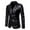 Black, variant on ZVNAΖH Mens Leather Blazer Jacket, Men's Casual Notched Collar 2 Button Slim Moto Faux Leather Blazer Suit Jacket
