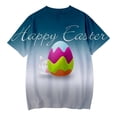 thumbnail image 3 of AOMPMSDX Summer Kids 3D Digital Printed Short Sleeve T Shirt Easter Eggs For Boy And Girl Out Wear Easter Gift Dark Blue 4 Years-5 Years, 3 of 3