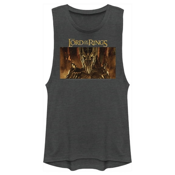 Junior's The Lord of the Rings Fellowship of the Ring Sauron Movie Poster  Festival Muscle Graphic Tee Charcoal X Small