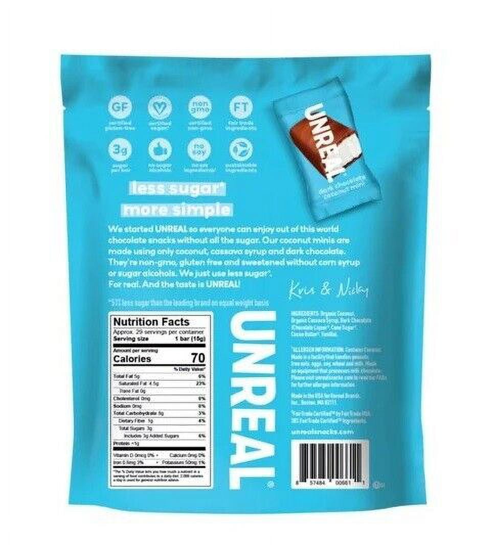 2 Packs Unreal Dark Chocolate Coconut Mini Bars 15.34 oz Each Pack, Exp. 05/2024