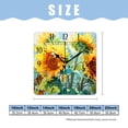 thumbnail image 2 of 16 Inch Wall Clock Battery Operated Square Clock Decorative for Office, Kitchen, Outdoor, Living Room，Cute Sunflower Yellow on Green Image, 2 of 4