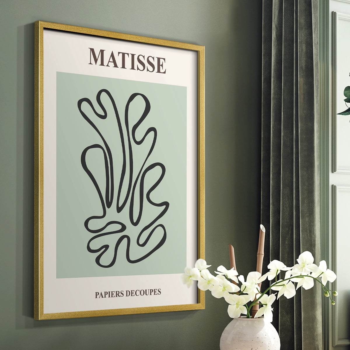Matisse CXIV Framed Print in Gold Solid Wood 16 x 20 Framed Print