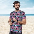 thumbnail image 4 of Wukai Hawaii Palms Print Men's Short-Sleeved Mesh T-Shirt,Quick-Dry Short Sleeve Workout T-Shirt-X-Large, 4 of 8
