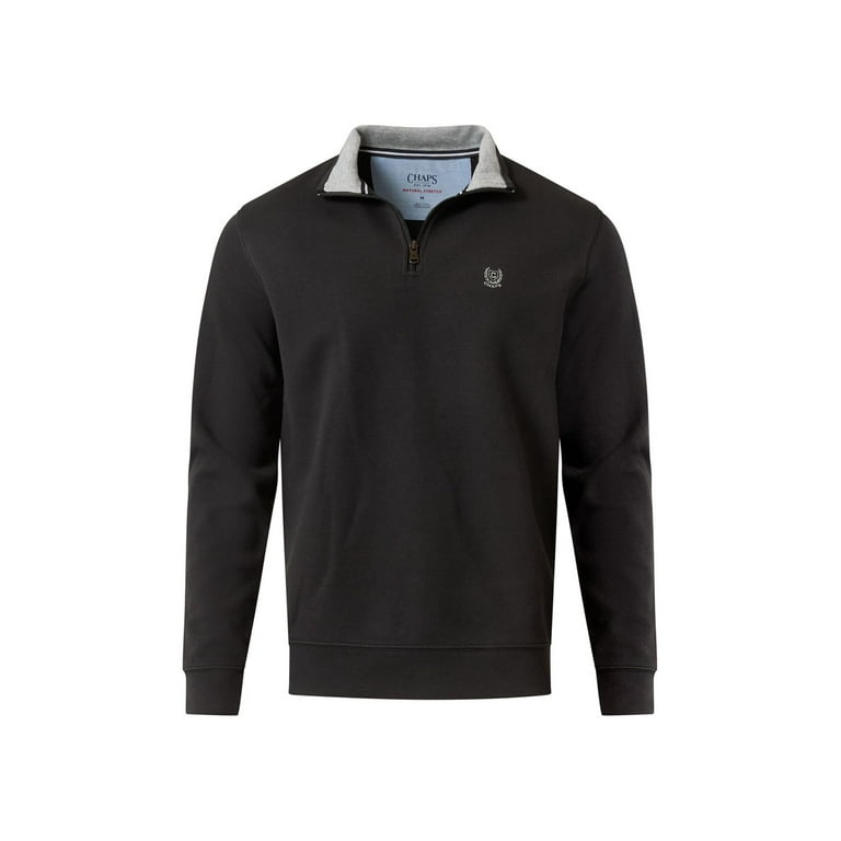 Chaps Men s Big Men s Cotton Interlock Quarter Zip Mock Neck