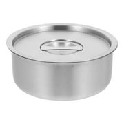 HEMOTON Stainless Steel Bowl with Lid for Home Use Lightweight Portable Silver Color Perfect for Steaming Eggs Soup 7.87 Inches