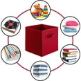 thumbnail image 5 of Sorbus Fabric Storage Bins 11" Foldable Cubes With Handles For Pantry, Cubbies, Toy And Closet Shelving Organization - 6Pk (Red), 5 of 8