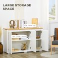 thumbnail image 4 of HOMCOM Armoire de Rangement Buffet Bahut avec 3 Portes Blanc, 4 of 10