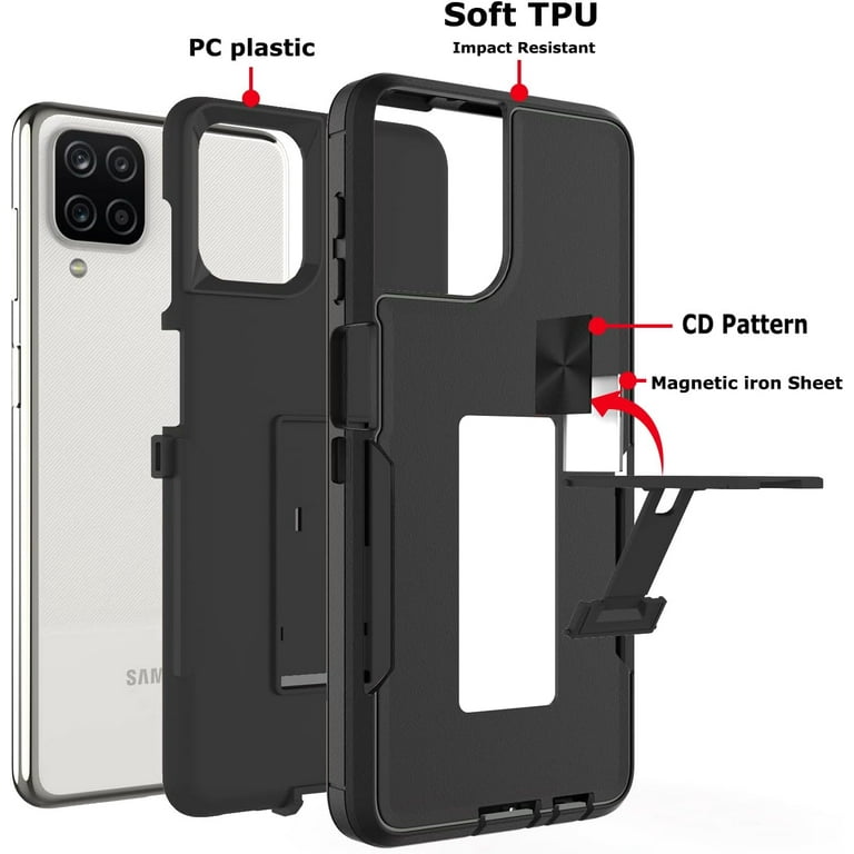 Phone Case for Samsung Galaxy A12/M12 with Tempered Glass Screen