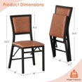 thumbnail image 3 of VECELO Set of 2 Metal Folding Chairs, High Back PU Upholstered Dining Chairs with Metal Frame, Modern Style Folding Chairs for Kitchen, Dining Room, Space Saving Design, Brown, 3 of 10