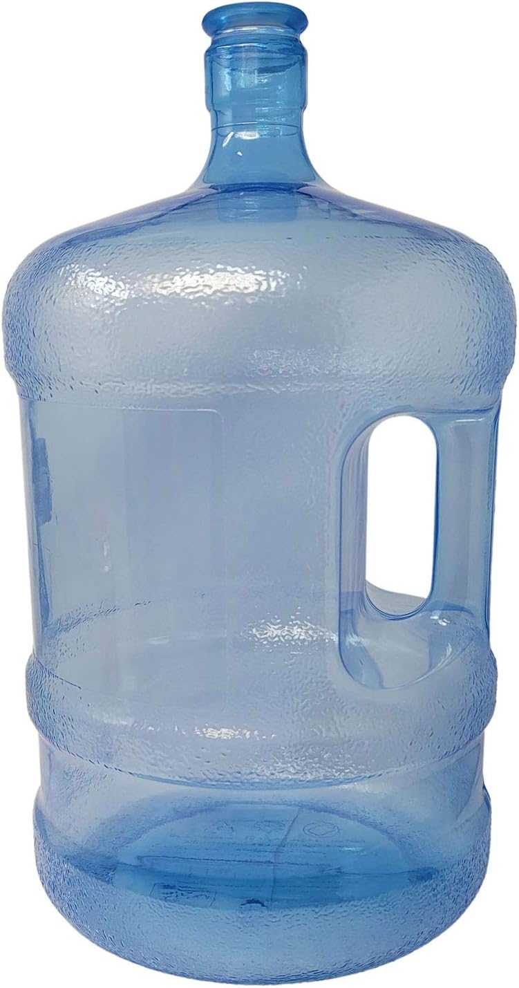 LavoHome 5 Gallon Crown Top Reusable Plastic Water Bottles Containers Jugs with Easy Grip Handle for Home and Office, Tailgating, & Camping (2 PACK)