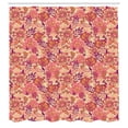 thumbnail image 2 of Ambesonne Purple Rose Shower Curtain, Romantic Floral Art, 69"Wx84"L, Peach Coral and Dark Magenta, 2 of 4
