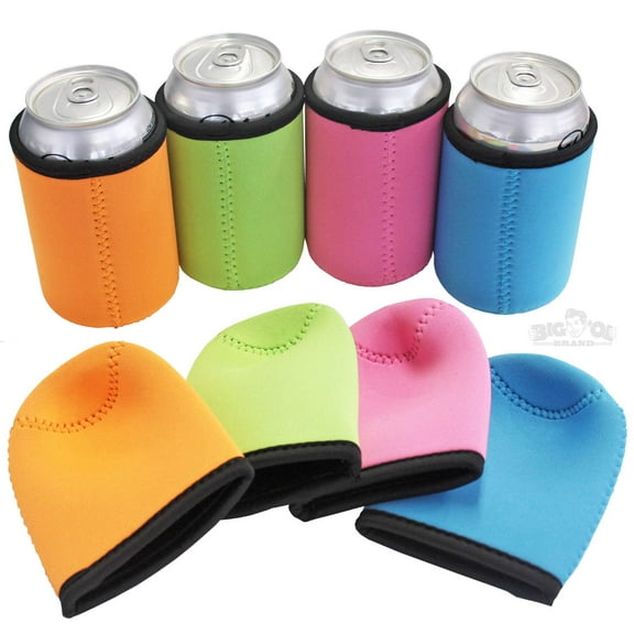 Big Ol' Thick Neoprene Can Cooler Beverage Insulator 4 Pack Assorted