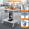 thumbnail image 4 of Stainless Steel Table, Metal Prep & Work Table with Adjustable Undershelf, Stainless Steel Prep Table Work Table for Commercial Kitchen, Restaurant, Hotel and Garage, 4 of 6