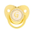 thumbnail image 1 of Chupete De Bebé Dorado Chupete De Bebé Chupete De Alfabeto Chupete De Bebé Con Letras Chupete De Bebé Con Clips Golden Baby Chupete Diseño Curvo 26 Letras Materiales Seguros EOTVIA No, 1 of 7