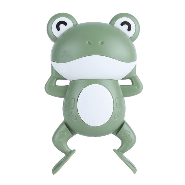 Juguetes de baño para bebés con mecanismo de relojería, lindas ranas flotantes, juguetes de bañera de cuerda para niños (verde)