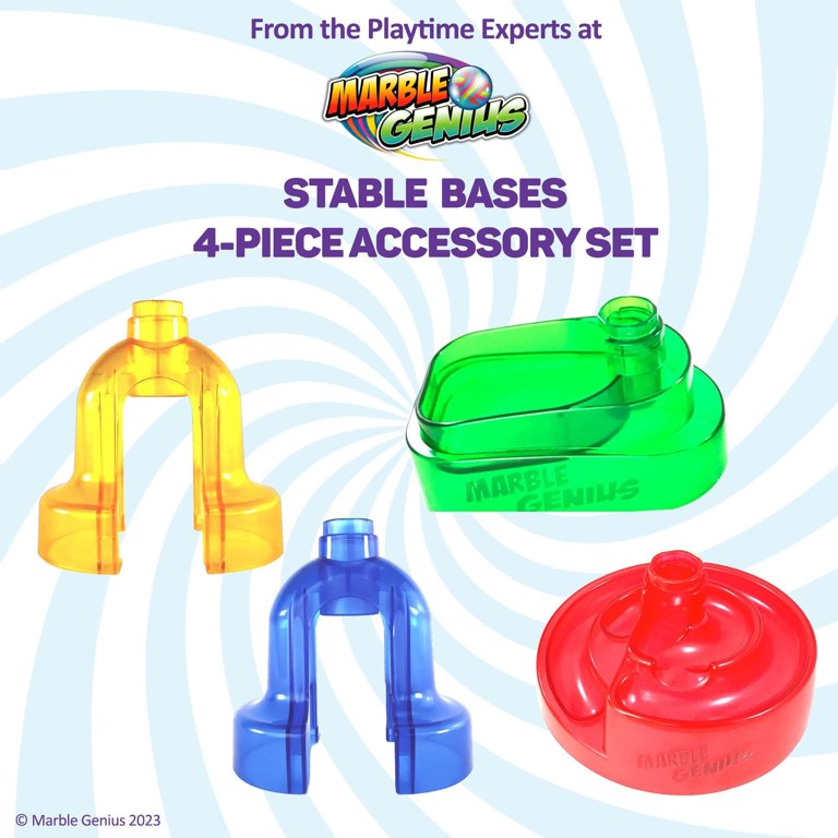 Marble Genius Stable Bases 4-Piece Add-On Set for Marble Run