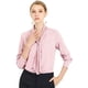 thumbnail image 1 of INSPIRE CHIC Blusa Elegante De Oficina De Trabajo Para Mujer, Camisa Plisada Con Cuello De Lazo Y Manga Larga Rosa XL, 1 of 6