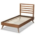 thumbnail image 4 of Baxton Studio Shiro Mid-Century Engineered Wood Platform Bed, Twin, Ash Walnut, 4 of 9