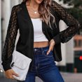 thumbnail image 4 of Blusa de mujer Color puro cuello en V Casual cómoda transpirable camisa de moda de un solo pecho para viajes, 4 of 7