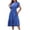 Blue, variant on Zpanxa Women's Minimalist Summer Dress Tie Waist Flutter Sleeve Long Flowy Boho Dress