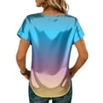 thumbnail image 6 of BOMYJESK Womens Tops Short Sleeve Crew Neck Gradient Tee Shirts Dressy Casual Fashion Silk Blouses 2026 Summer Loose Fit Tunic Top Blue L, 6 of 6