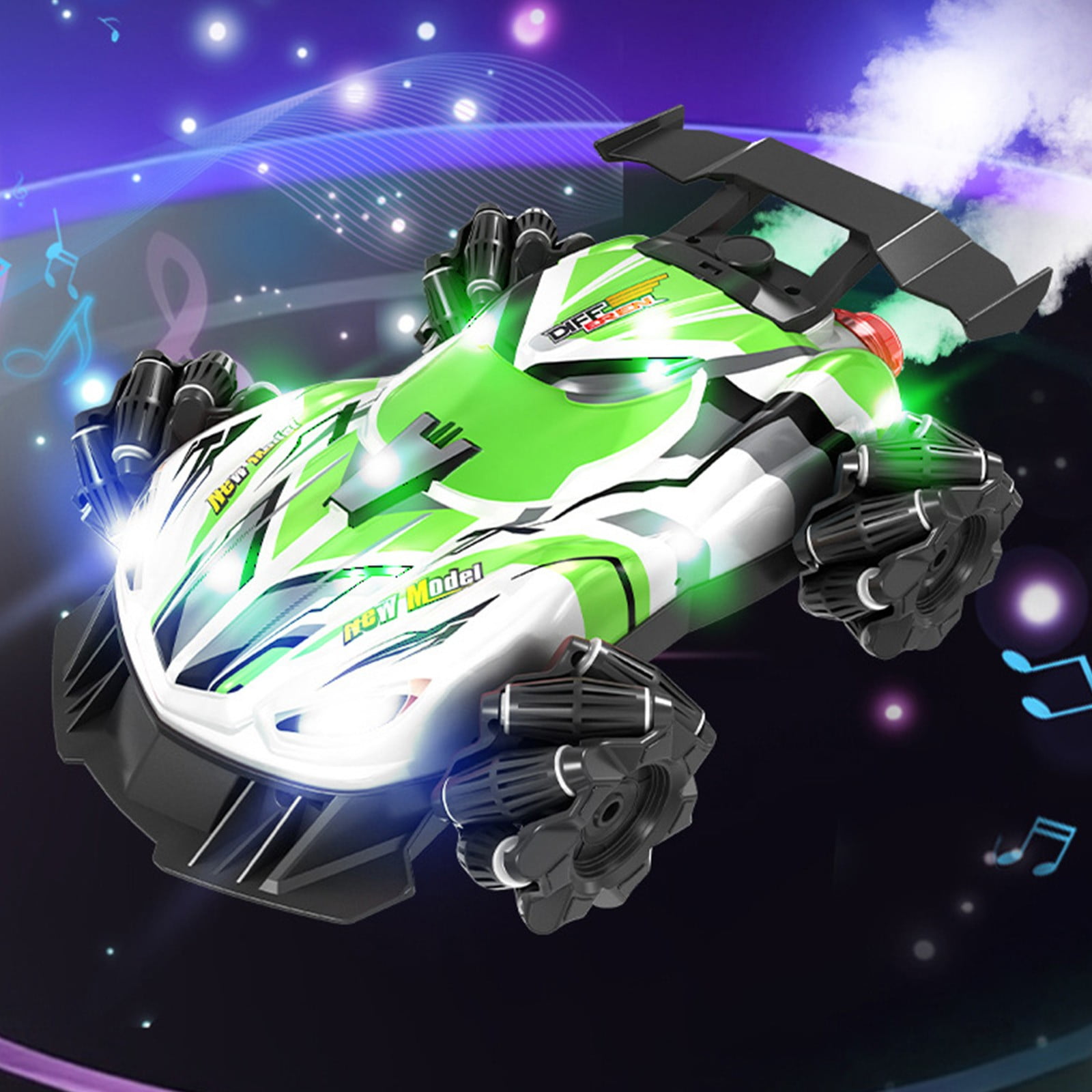 Viflosae Outside Toys Portable & Travel-Friendly Spray Lighted Car , Wireless Remote Control Drift Racing Car ,sportiness Music Car , Rechargeable Off-road Running Car Toys