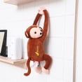 thumbnail image 1 of Tissue Box for Car, Hanging Animal Tissue Holder, Cute Monkey Design, Soft Fabric Napkin Dispenser, Button-Style Car Seat Organizer, 1 of 8