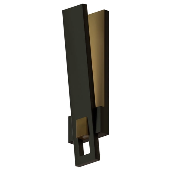 Ambiate Strisci LED Wall Sconce - 12W, 3000K, 250 Lumens, Outdoor, Black/Gold Finish - Ideal for Porches, Patios, Garages - ETL Listed