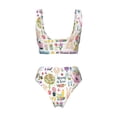 thumbnail image 6 of Rocae Spring Flowers Birds for Bikini Set for Women Two Piece Sexy High Swimsuits Split Crossover Bikini Medium, 6 of 9