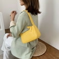thumbnail image 3 of Simple Elegant Women Small Shoulder Bag Pure Color Sling Handbags (Yellow), 3 of 8