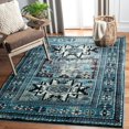 thumbnail image 2 of SAFAVIEH Vintage Hamadan Edin Oriental Area Rug, Light Blue/Black, 6'7" x 6'7" Square, 2 of 7
