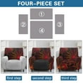 thumbnail image 6 of FOR U DESIGNS Spider Web Red Pattern Recliner Chair Covers 4-Pieces Washable Lazy Boy Recliner Protector Wear-Resistan Recliner Sofa Slipcovers for Pet, Kids, 6 of 8