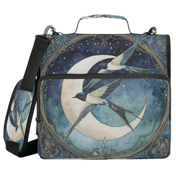 YAZAOO Zipper Binder trapper keeper Documents Organized Design Night's Serenade Printed