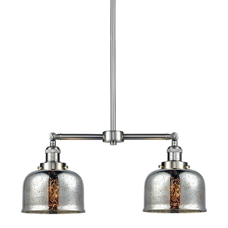 

Innovations Lighting 209 Large Bell Large Bell 2 Light 24 Wide Linear Chandelier - Nickel