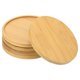 thumbnail image 1 of Uxcell 12cm Plato de Bambú Redondo para Macetas, Bandeja de Goteo para Interiores, Paquete de 5, 1 of 1