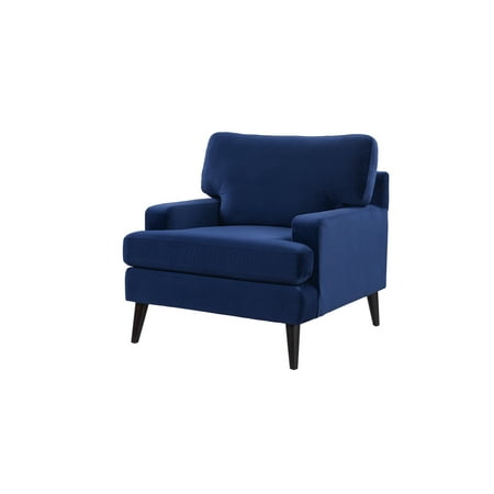 Enzo Recessed Arm Lawson Accent Chair, Navy Blue